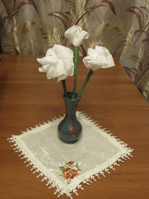 Поделка из бумаги  Белые цветы